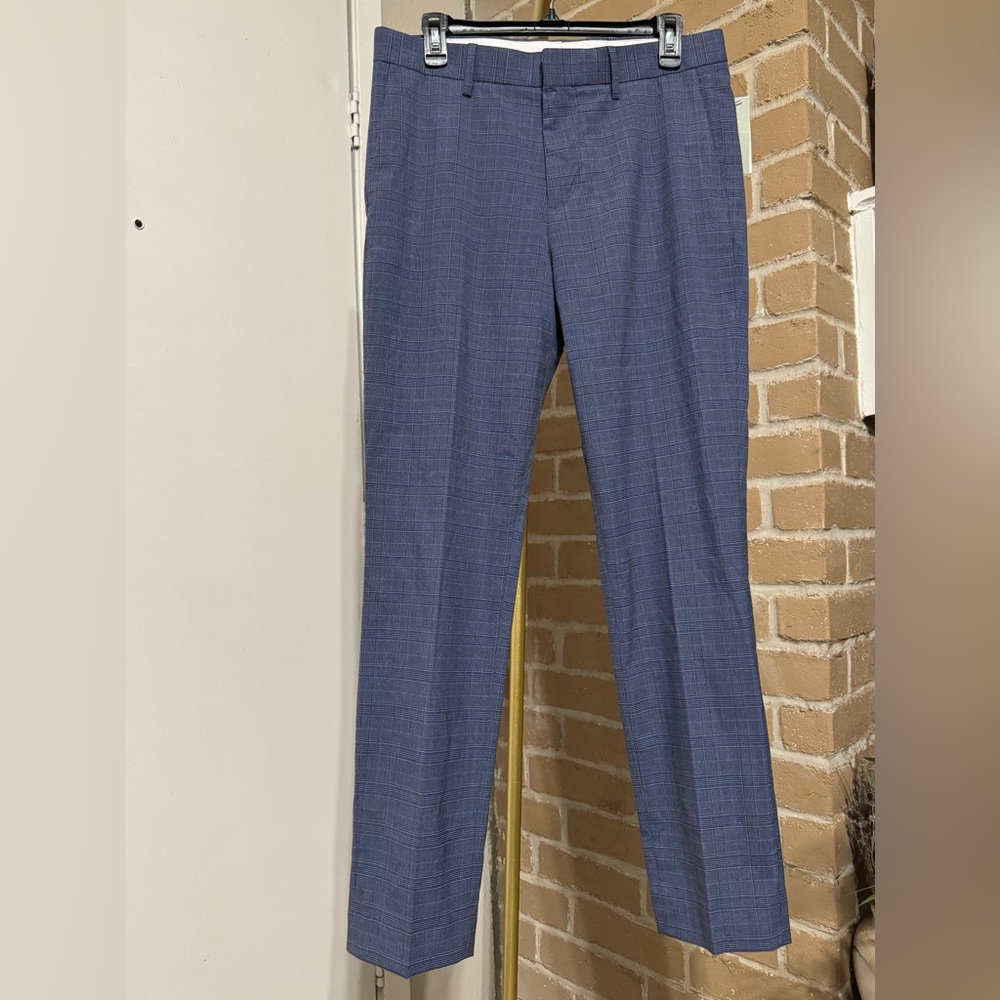 NWT H&M Navy Plaid Slim Fit Pants